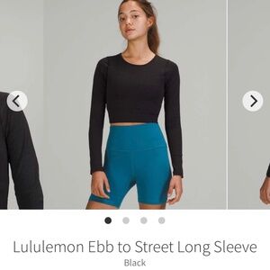Lululemon Ebb To Street Black Long Sleeve Ribbed Padded Top Women Size 4 W3DZNS